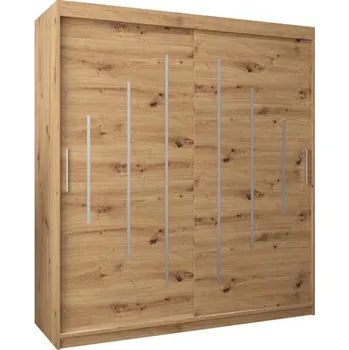 Šatní skříň Šatní skříň s posuvnými dveřmi YORK - 180x200cm -Dub Artisan-