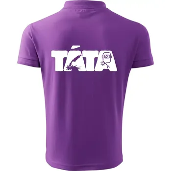 Pánská košile Táta nápis - svářeč - Polokošile pánská Pique Polo 203 - 4XL ( Fialová )
