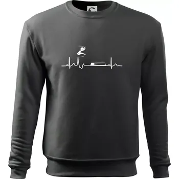 Pánská mikina EKG skok do dálky - Mikina Essential pánská - M ( Tmavá břidlice (šedá se zeleným nádechem) )