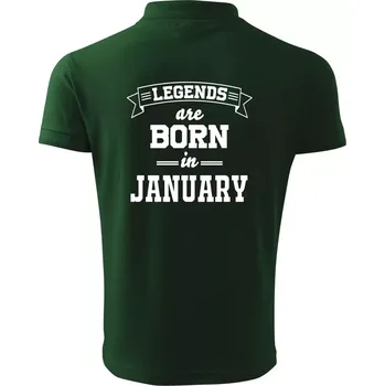 Pánská košile Legends are born in January - Polokošile pánská Pique Polo 203 - 3XL ( Lahvově zelená )