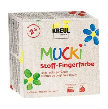 Speciální výtvarná barva Prstové barvy na textil Mucki 4x150ml (Prstové barvy na textil Mucki 4x150ml)