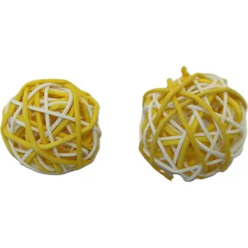 RATAN BALL 3CM žlutá/bílá