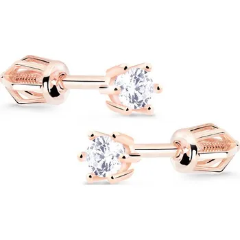 Náušnice Cutie Jewellery Zlaté náušnice se zirkony Z8012P Barva: Bílá