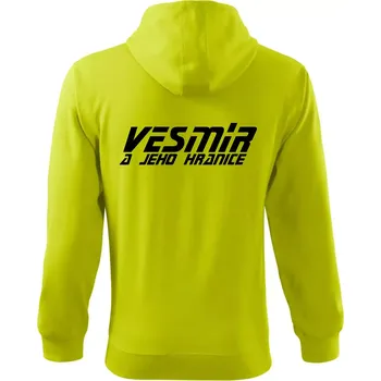 Pánská mikina Vesmír a jeho hranice - Mikina s kapucí na zip trendy zipper - L ( Limetková )