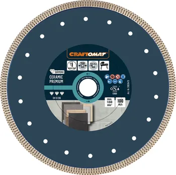 Řezný kotouč Craftomat Diamantový řezný kotouč Ceramic Premium, ø 250 × 1 × 25,4/30 mm, 7650 ot./min. 6680014