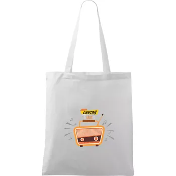 Jsem chytrý jako rádio barevné - Taška bavlněná - 42 x 38 cm ( Bílá )