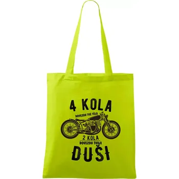 4 kola vs 2 kola - Taška bavlněná - 42 x 38 cm ( Limetková )