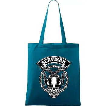 Lebka servisák - Taška bavlněná - 42 x 38 cm ( Petrolejová )