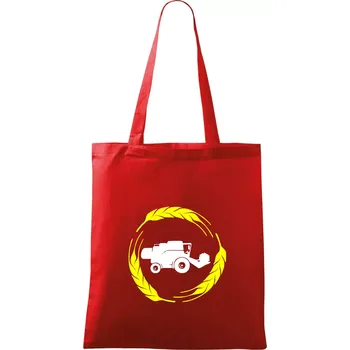 Nákupní taška Kombajn klasy - Taška bavlněná - 42 x 38 cm ( Červená )