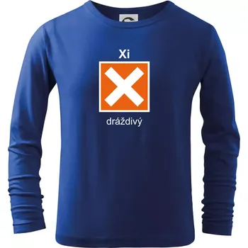 Chlapecké tričko Xi Dráždivý - Výstražná tabulka na tričku - Triko dětské Long Sleeve - 122 cm/6 let ( Královská modrá )