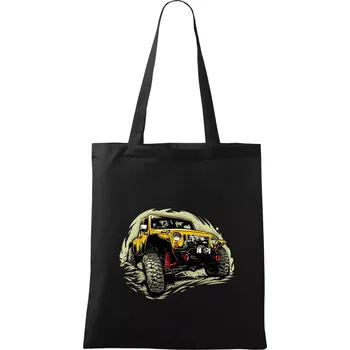 Nákupní taška Žlutý offroad s navijákem - Taška bavlněná - 42 x 38 cm ( Černá )