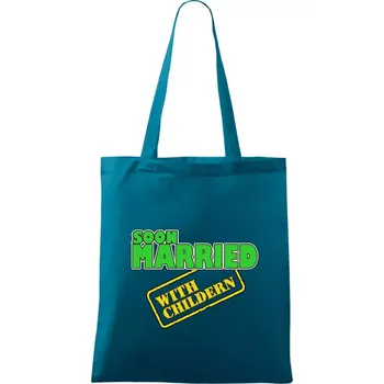 Nákupní taška Soon married with childern - Taška bavlněná - 42 x 38 cm ( Petrolejová )