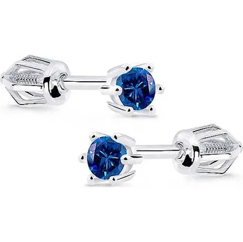 Náušnice Cutie Jewellery Náušnice z bílého zlata se zirkony Z8012B Barva: Modrá