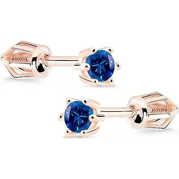 Náušnice Cutie Jewellery Zlaté náušnice se zirkony Z8012P Barva: Modrá