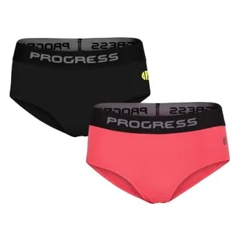 Dámské spodní prádlo E KLHZ 2-PACK set dámských kalhotkek s bambusem černá + jahodová S