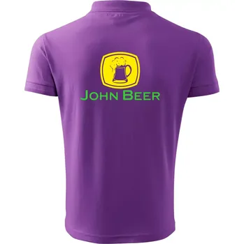 Pánská košile John Beer - Pivo - Polokošile pánská Pique Polo 203 - XL ( Fialová )