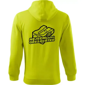 Pánská mikina Ořezávátko - Mikina s kapucí na zip trendy zipper - S ( Limetková )