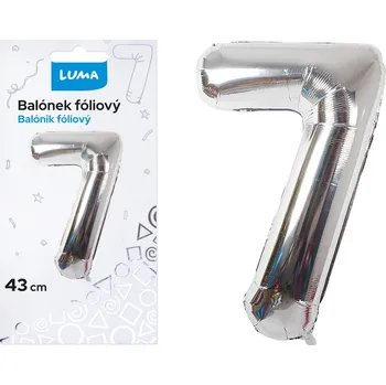 Balónek Luma Balónek nafukovací č. 7 - stříbrný / 43cm