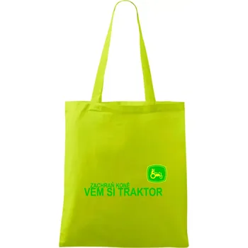 Zachraň koně, vem si traktor! - Taška bavlněná - 42 x 38 cm ( Limetková )