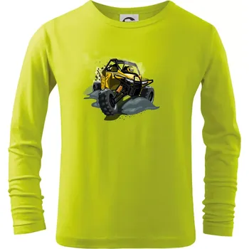 Dětská móda ATV bugina žlutá - Triko dětské Long Sleeve - 146 cm/10 let ( Limetková )
