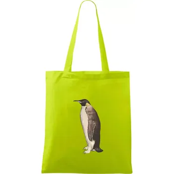 Tučňák kreslený vodovými barvami - Taška bavlněná - 42 x 38 cm ( Limetková )