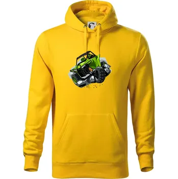 Pánská mikina ATV bugina zelená - Mikina pánská Cape s kapucí - 5XL ( Žlutá )