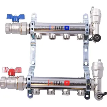 IVAR Sestava rozdělovač/sběrač pro otopná tělesa, bez skříně - 4cestný, nikl, 551752N