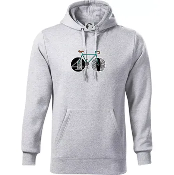 Pánská mikina Narozeniny 40 let na kole - Mikina pánská Cape s kapucí - S ( Světlešedý Melír )