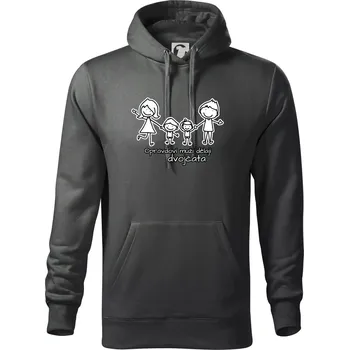 Pánská mikina Opravdoví muži dělají dvojčata - kluk kluk - Mikina pánská Cape s kapucí - 5XL ( Tm. břidlice (šedozelená) )