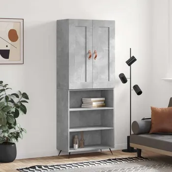 Příborník do zásuvky vidaXL Skříň highboard 69,5 x 34 x 180 cm kompozitní dřevo [3200042] Barva: Betonová šedá