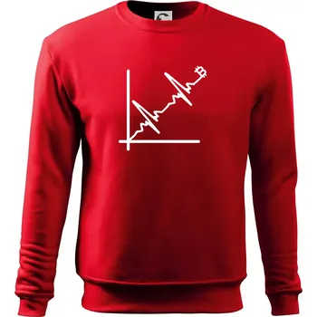 Pánská mikina EKG graf bitcoin - Mikina Essential pánská - 2XL ( Červená )