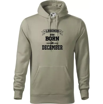 Pánská mikina Legends are born in December - Mikina pánská Cape s kapucí - 5XL ( Light khaki )