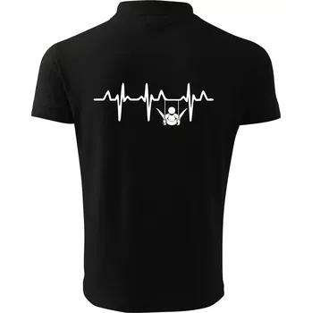 Pánská košile EKG cvičení kruhy - Polokošile pánská Pique Polo 203 - L ( Černá )