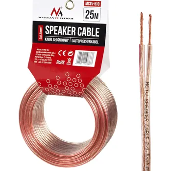Audio kabel Maclean MCTV-510 Reproduktorový kabel Maclean MCTV-510 2 * 1,5mm2 délka 25m PVC průhledný