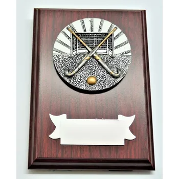 Pozemní hokej plaketa H122-G15-FG058 Zde napište text na štítek a zadejte do košíku. Více informací viz.POPIS v dolní části.