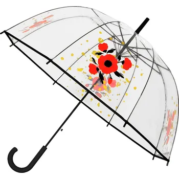 Deštník Falconetti® Dámský holový průhledný deštník VLČÍ MÁKY 1 + 60 dní na výměnu či vrácení peněz