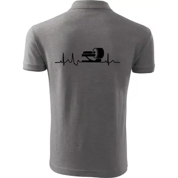 Pánská košile EKG radiologie - Polokošile pánská Pique Polo 203 - 3XL ( Tmavě šedý melír )