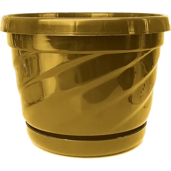 Květináč Květináč s miskou Malaga 190x130 mm zlatá