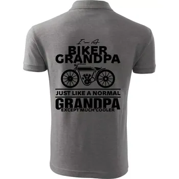 Pánská košile Biker Grandpa - Polokošile pánská Pique Polo 203 - XL ( Tmavě šedý melír )