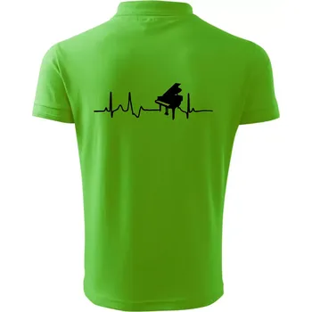 Pánská košile Piano ekg - křídlo - Polokošile pánská Pique Polo 203 - 5XL ( Apple Green )
