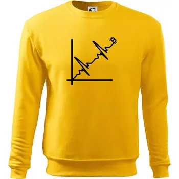 Pánská mikina EKG graf bitcoin - Mikina Essential pánská - S ( Žlutá )