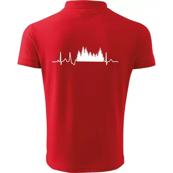 Pánská košile EKG les - Polokošile pánská Pique Polo 203 - S ( Červená )