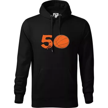 Pánská mikina Basketball kulaté narozeniny 50 - Mikina pánská Cape s kapucí - 4XL ( Černá )