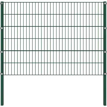 Plot vidaXL Plotový panel se sloupky železný 176,5 x 120 cm zelený [144934]