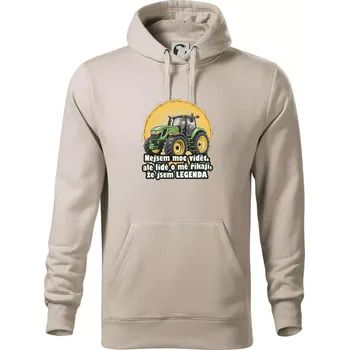 Pánská mikina Legenda traktor - Mikina pánská Cape s kapucí - 5XL ( Ledově šedá )