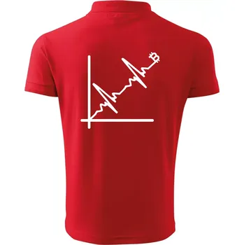 Pánská košile EKG graf bitcoin - Polokošile pánská Pique Polo 203 - 2XL ( Červená )