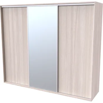 Postel NÁBYTEK MIKULÍK s.r.o. FLEXI 3 - šatní skříň 1x zrcadlo, 240/260/280/300 x 220/240cm Šířka: 300cm, Výška: 240cm, Dekor: olše Šířka: 260cm, Výška: 220, Dekor: jasan šedý