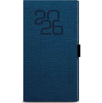 Diář Týdenní kapesní diář 2026 Fabric - modrý