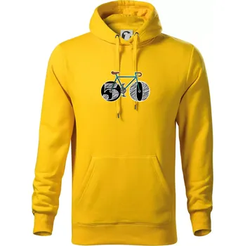 Pánská mikina Narozeniny 50 let na kole - Mikina pánská Cape s kapucí - L ( Žlutá )