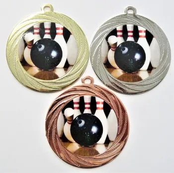 Bowling medaile DI7001-L150 Zde napište text na štítky a součet zadejte do košíku. Více informací viz.POPIS v dolní části.